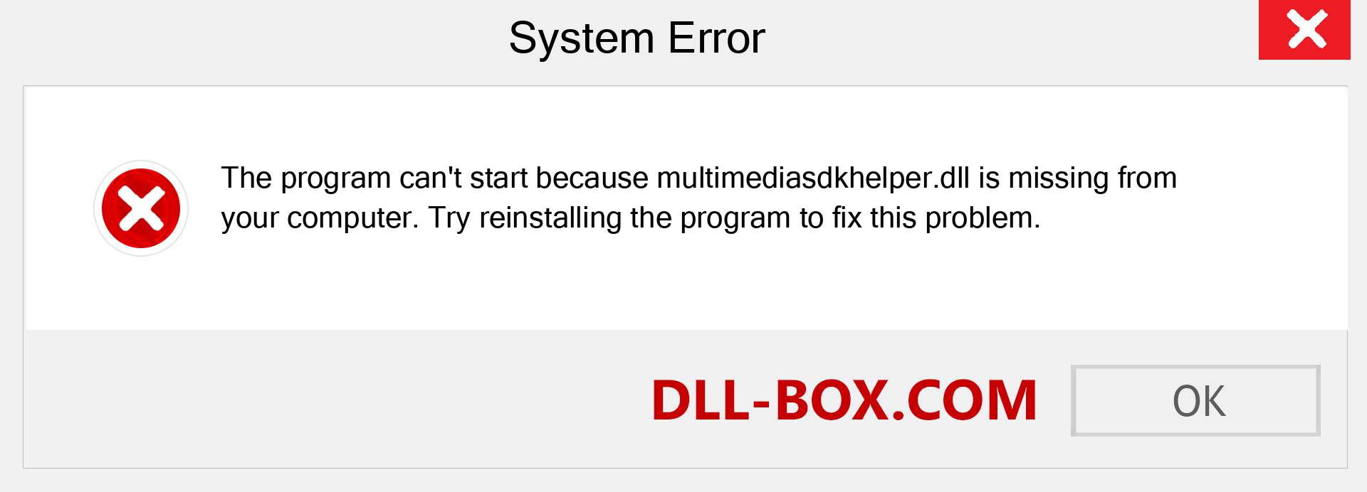  multimediasdkhelper.dll file is missing?. Download for Windows 7, 8, 10 - Fix  multimediasdkhelper dll Missing Error on Windows, photos, images